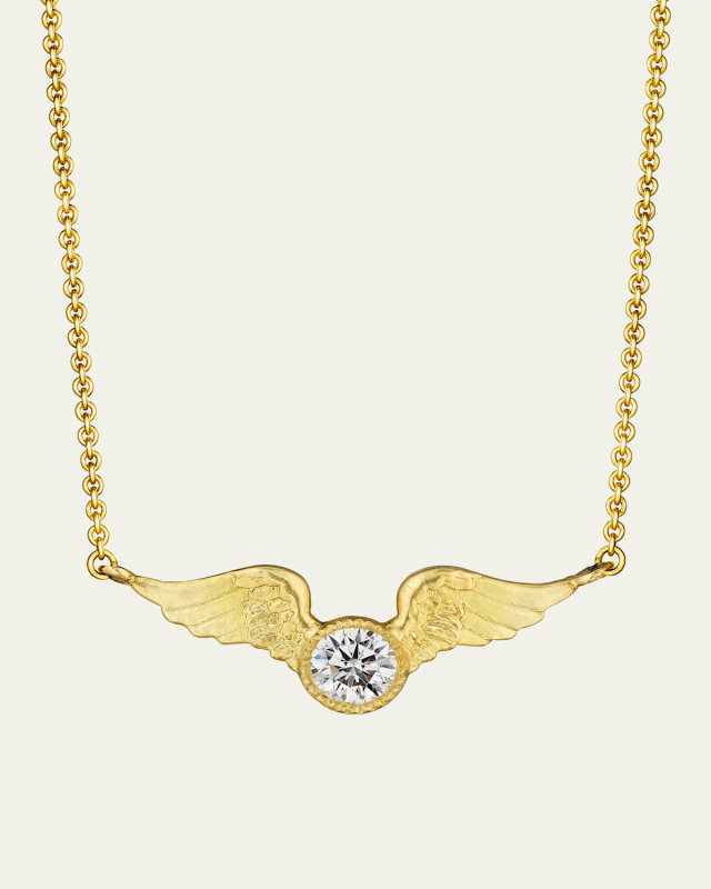 18K Yellow Gold Small Victory Diamond Necklace